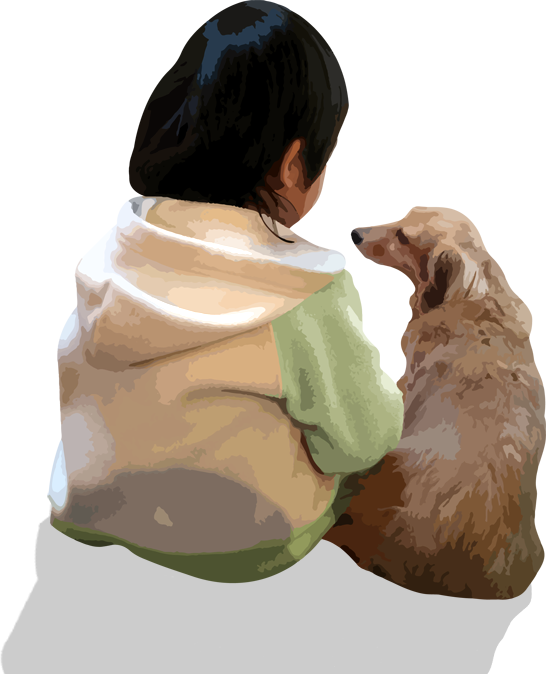 Child and preschool dog