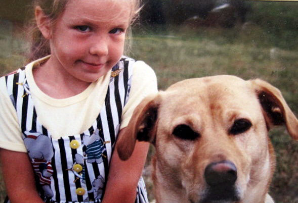 Meghan as a preschooler with Kayla